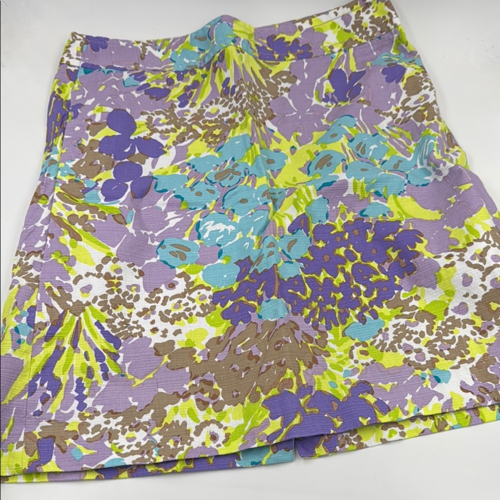 Talbots Floral Patterned Skirt in Purple and Blue